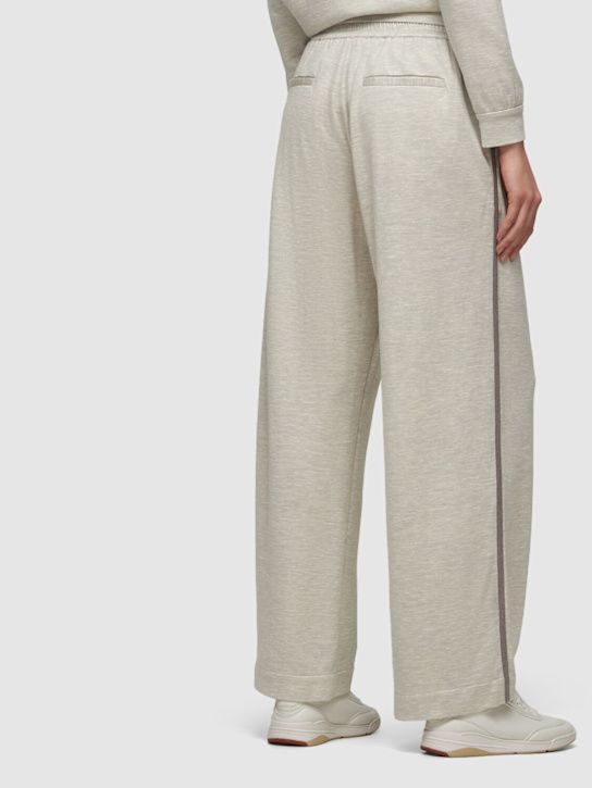 Brunello Cucinelli: Pantaloni larghi in jersey di misto cotone