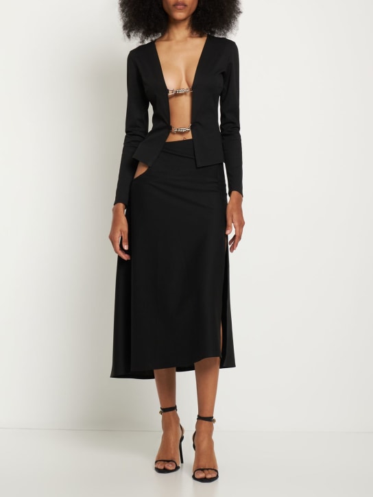 Sid Neigum - Viscose jersey cutout midi skirt