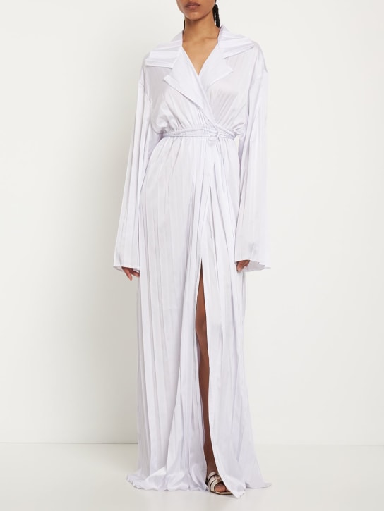 Sid Neigum - Satin pleated self-tie long dress