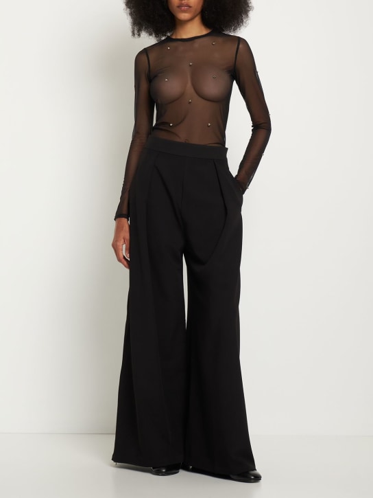 Sid Neigum: Embellished sheer long sleeve top