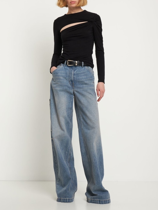 Sid Neigum - Bamboo jersey knotted cutout top