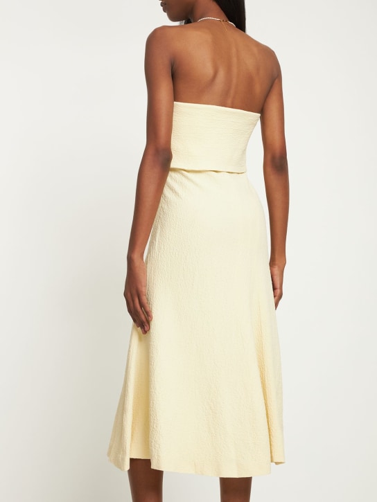 Bite Studios: Robe midi sans bretelles en viscose Artist
