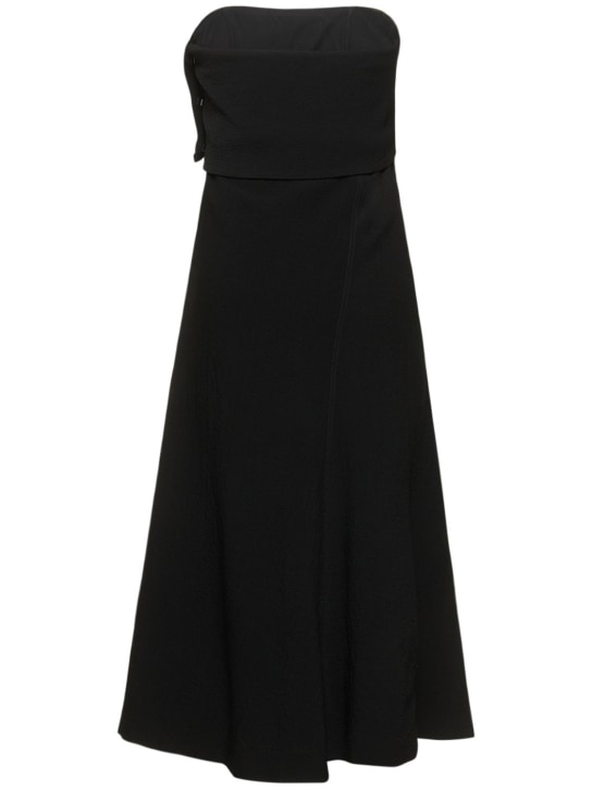Bite Studios: Robe midi sans bretelles en viscose Artist