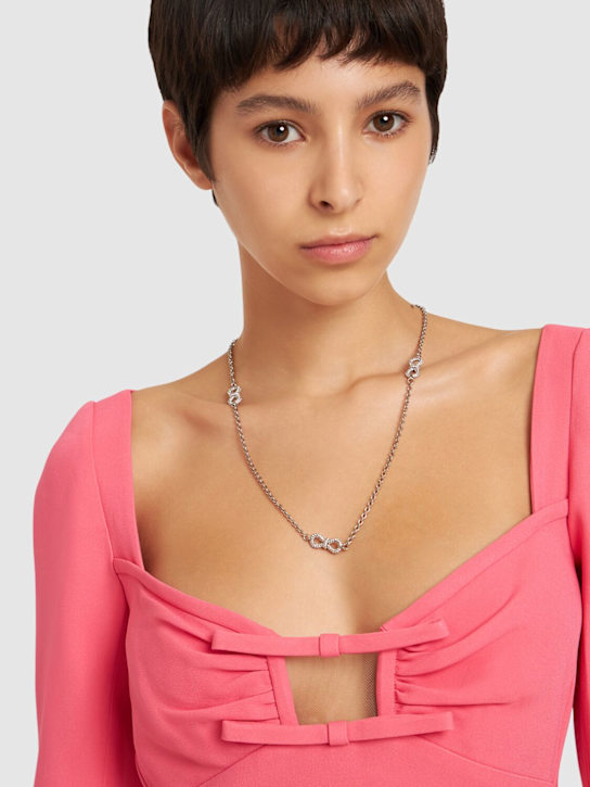 Mach & Mach - Double crystal bow collar necklace