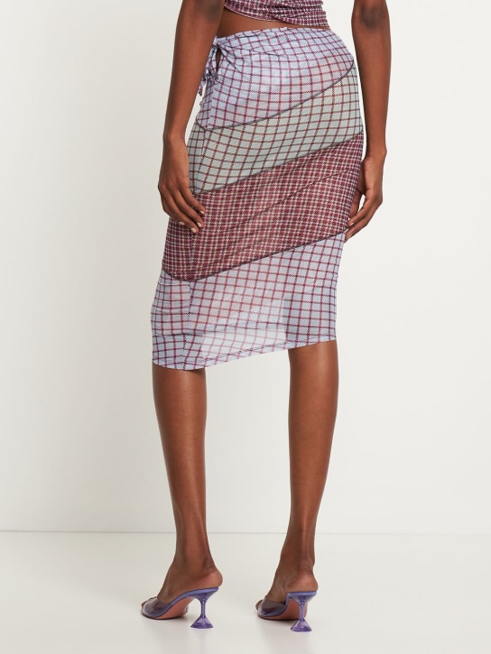 Miaou: Jupe midi en mesh imprimé Sienna