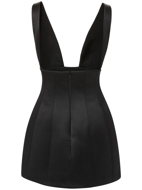 Brandon Maxwell: Silk satin & crepe bubble mini dress