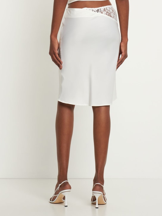 Musier Paris: Jupe midi en dentelle et satin Trimiti
