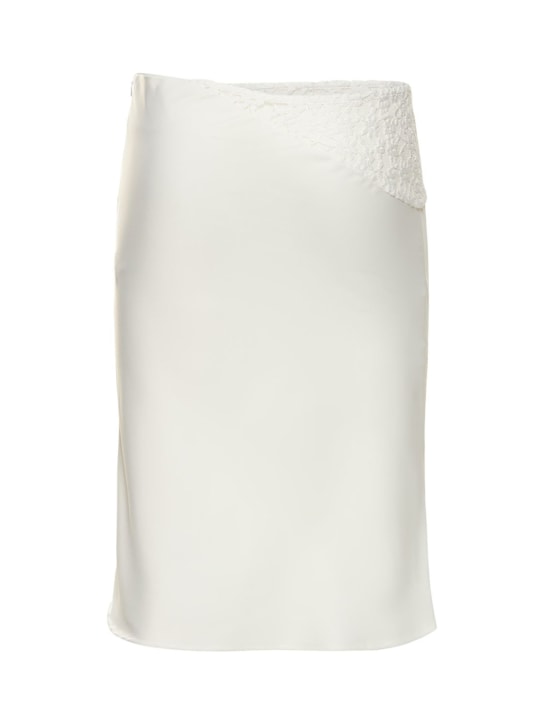 Musier Paris: Jupe midi en dentelle et satin Trimiti
