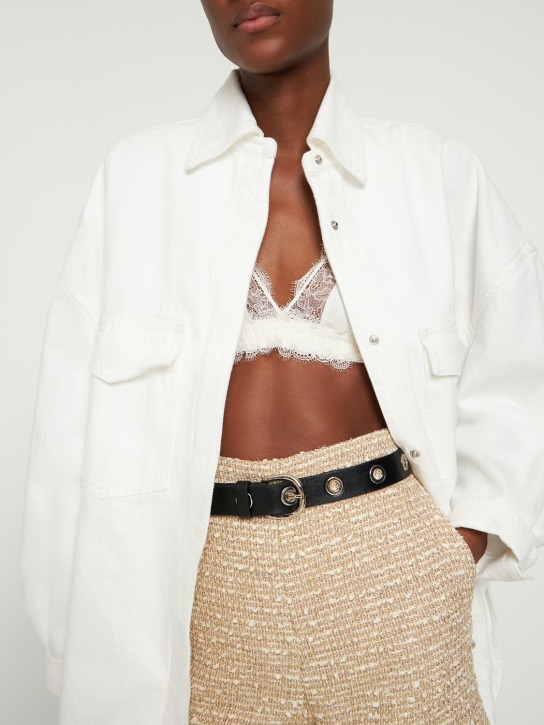 Alessandra Rich - Ceinture en cuir avec éléments 3 cm