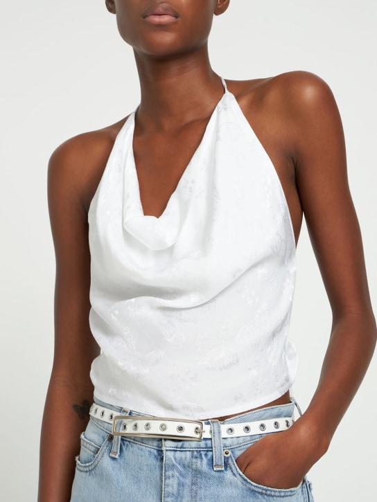 Alessandra Rich - Ceinture en cuir avec éléments 1,5 cm