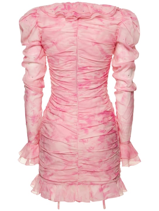 Alessandra Rich: Embellished silk georgette mini dress