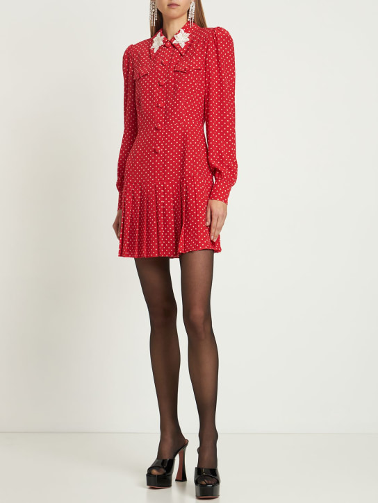 Alessandra Rich - Polka dot silk georgette mini dress
