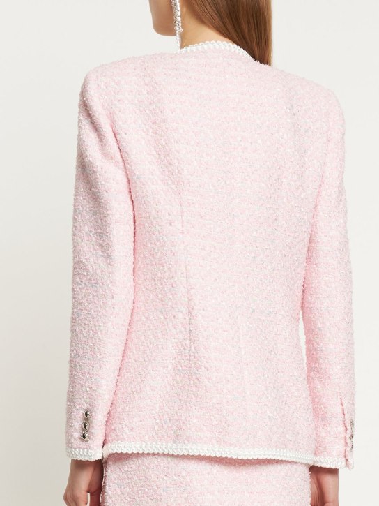 Alessandra Rich: Blazer de tweed lurex con ribetes