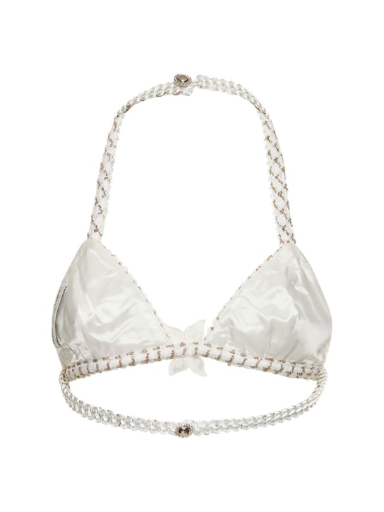 Alessandra Rich: Brassière triangle en tweed de lurex