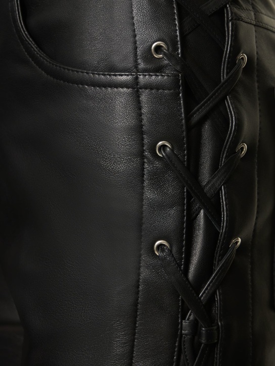 Alessandra Rich: Leather pants w/ lace-up sides