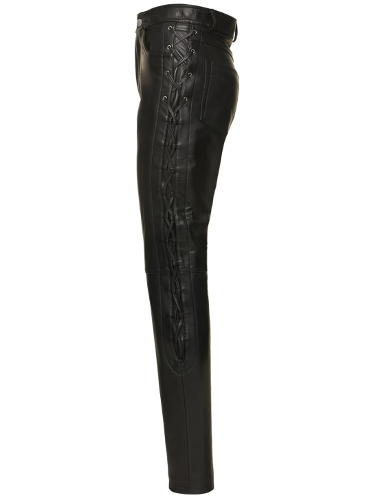 Alessandra Rich: Leather pants w/ lace-up sides
