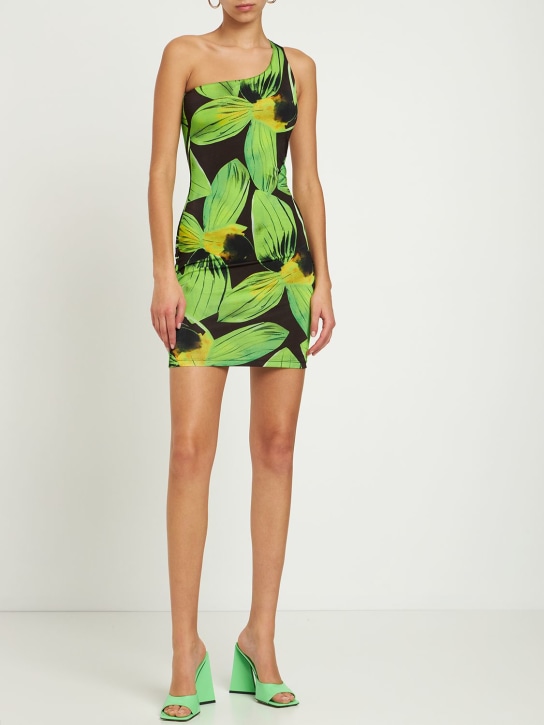 Louisa Ballou - Plunge printed mini dress