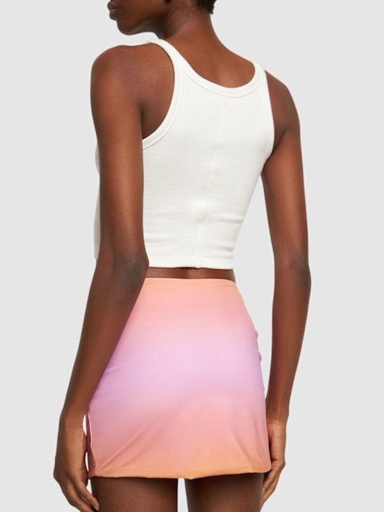 Louisa Ballou: Double ring stretch jersey mini skirt