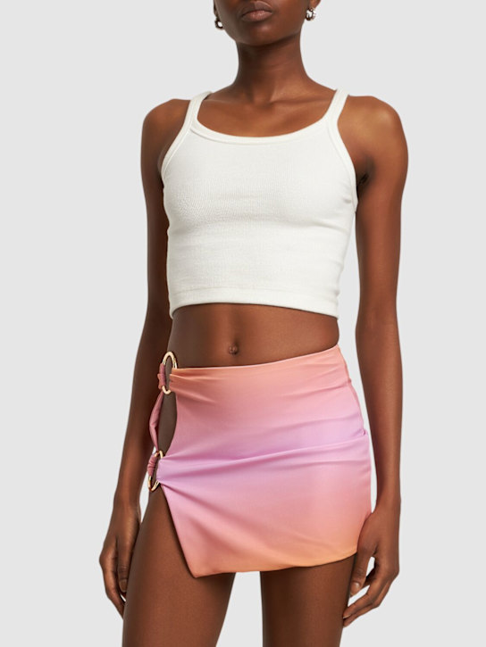 Louisa Ballou: Double ring stretch jersey mini skirt