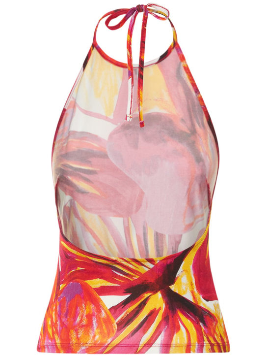 Louisa Ballou: Printed stretch halter top