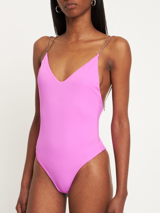 GCDS: Bling embellished one piece swimsuit