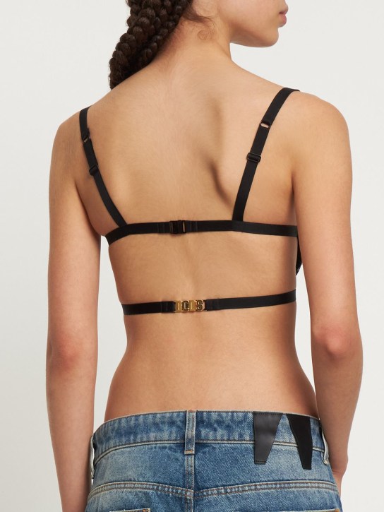 GCDS: Pinstripe satin bra