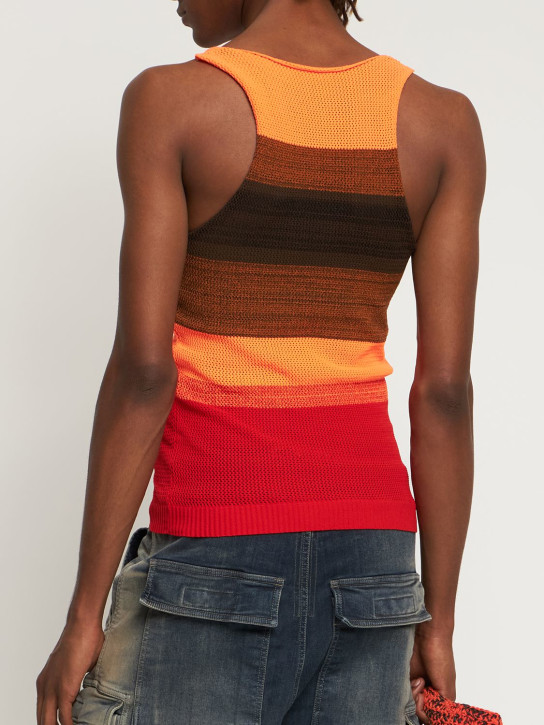 Agr: Striped stretch knit tank top