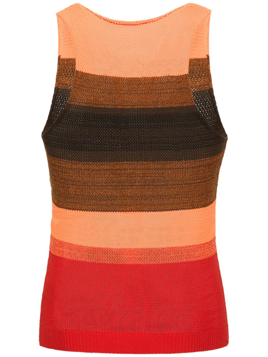 Agr: Striped stretch knit tank top
