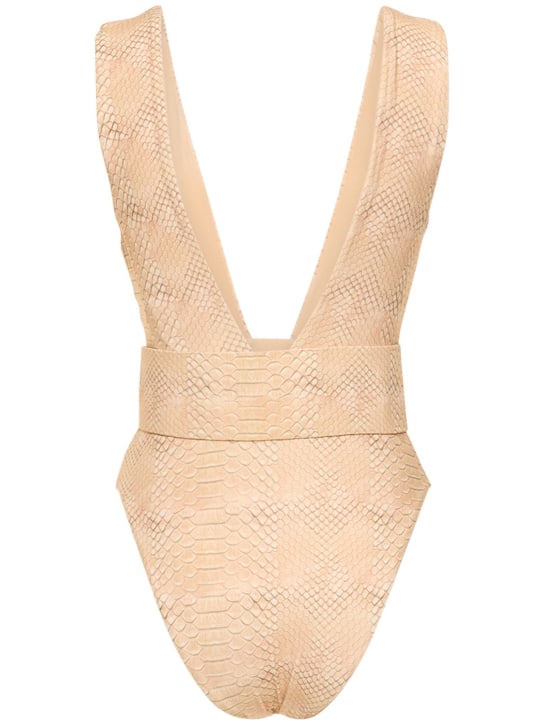 Weworewhat: Maillot de bain une pièce plongeant avec ceinture