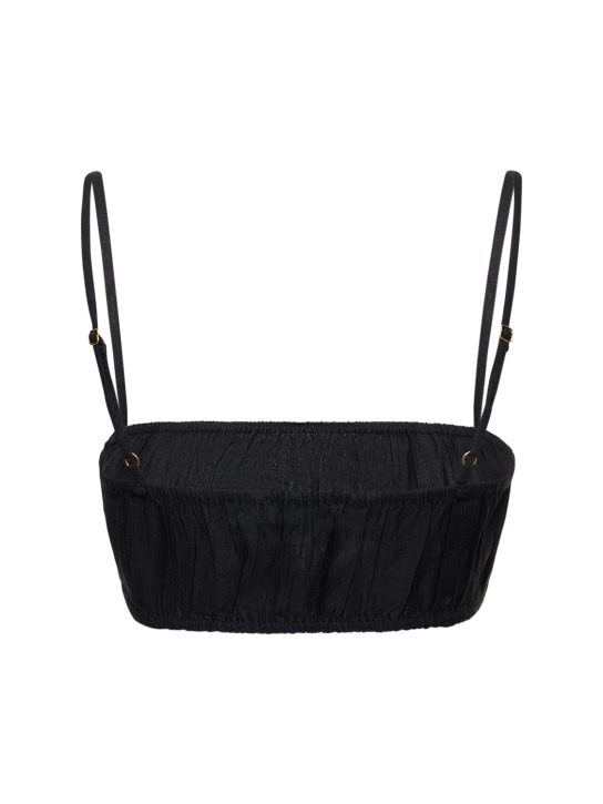 Weworewhat: Ruched linen blend bra top