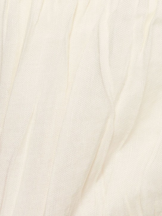 Weworewhat: Ruched linen blend bra top