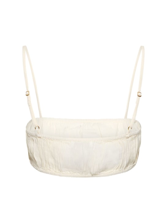 Weworewhat: Ruched linen blend bra top