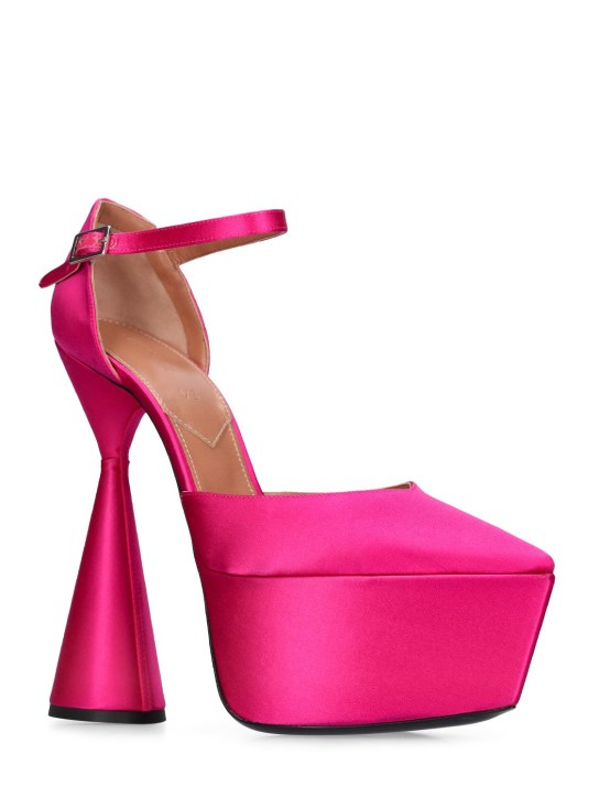 D'accori: 150mm hohe Pumps aus Satin „Reign“