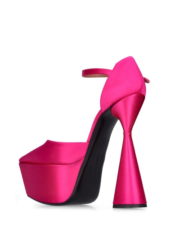 D'accori: 150mm hohe Pumps aus Satin „Reign“