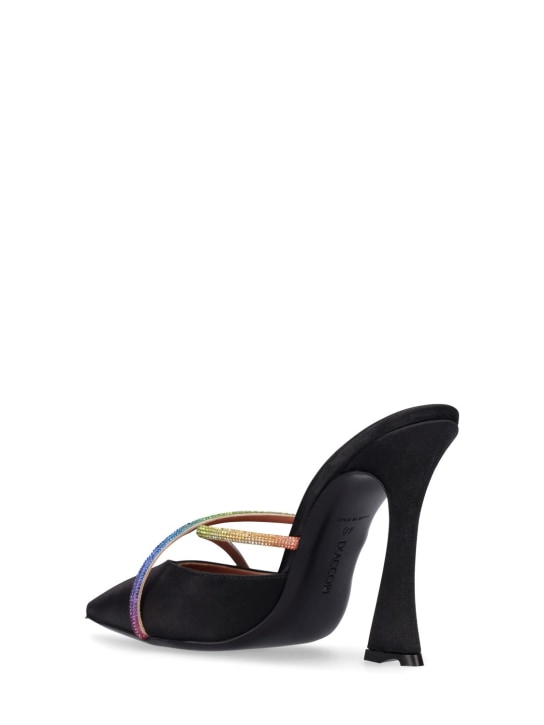 D'accori: 100mm hohe Mules aus Satin mit Kristallen „Ella“