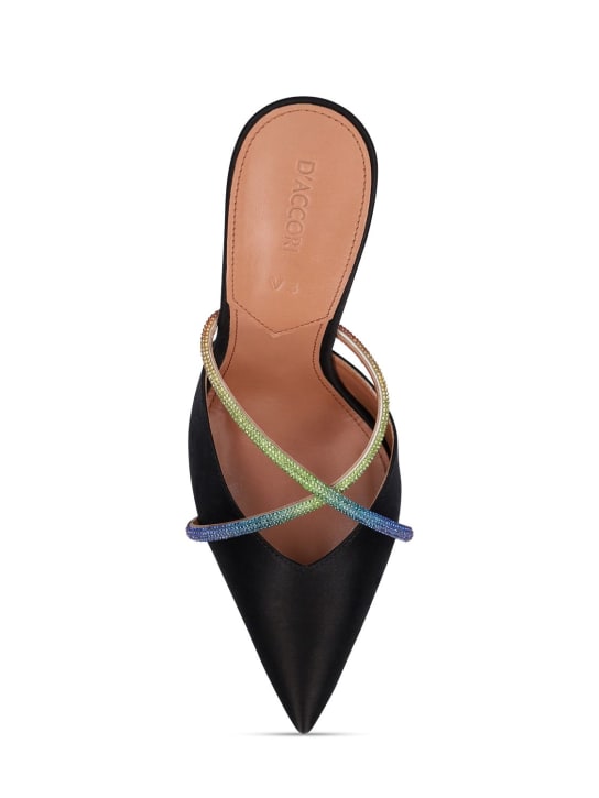 D'accori: 100mm hohe Mules aus Satin mit Kristallen „Ella“