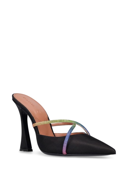 D'accori: 100mm hohe Mules aus Satin mit Kristallen „Ella“