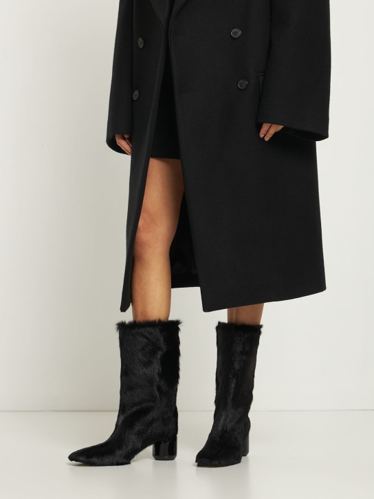 Jil Sander: Stivaletti a pelo lungo 65mm