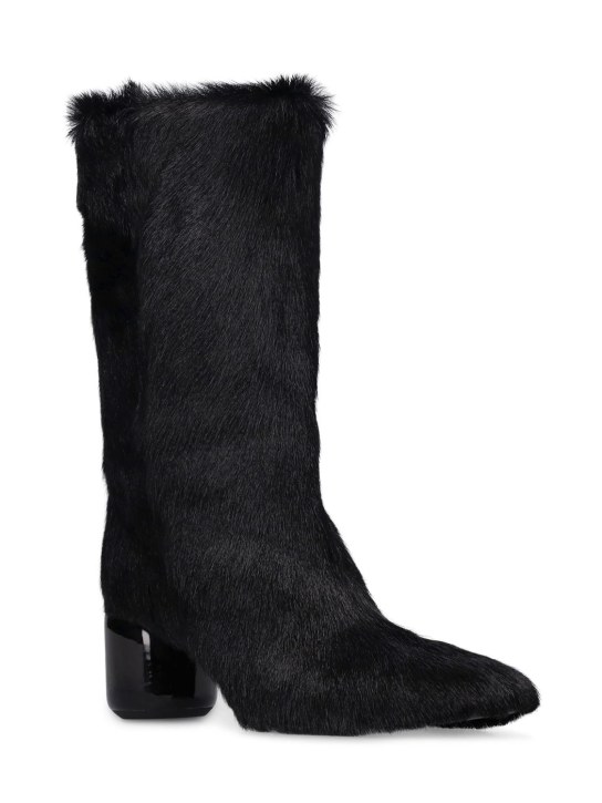 Jil Sander: Stivaletti a pelo lungo 65mm