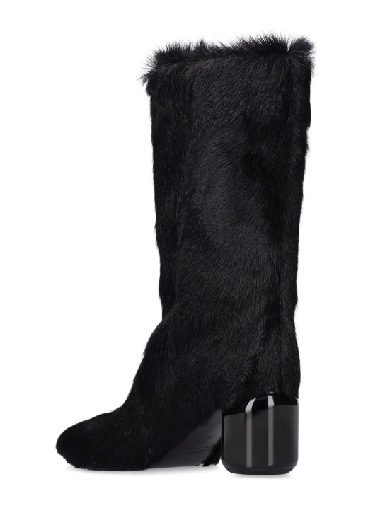Jil Sander: Stivaletti a pelo lungo 65mm