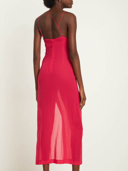 Nensi Dojaka: Cutout asymmetric bra long dress