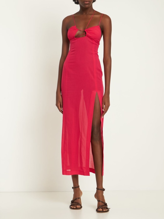 Nensi Dojaka - Cutout asymmetric bra long dress