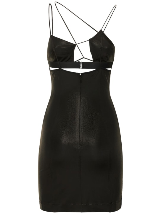Nensi Dojaka: Glossy cutout asymmetric mini dress