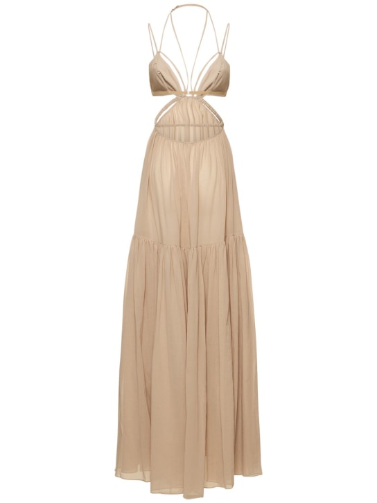 Nensi Dojaka: Triangle bra cutout belted long dress