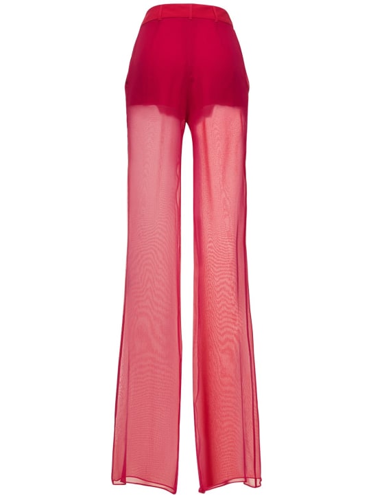 Nensi Dojaka: Pantalon évasé en georgette de soie