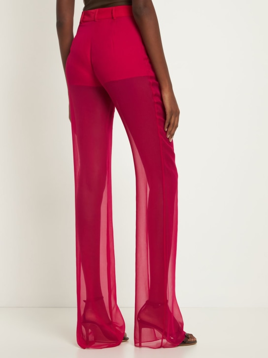 Nensi Dojaka: Pantalon évasé en georgette de soie