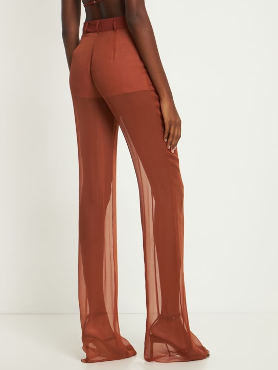 Nensi Dojaka: Silk georgette flared pants