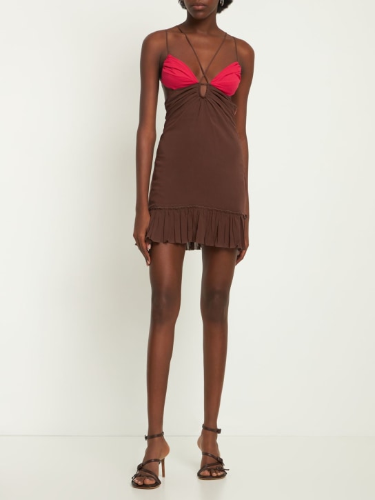Nensi Dojaka - Sheer keyhole crossed mini dress
