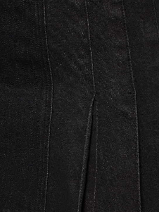 Andersson Bell: Jupe courte en denim plissé Apron