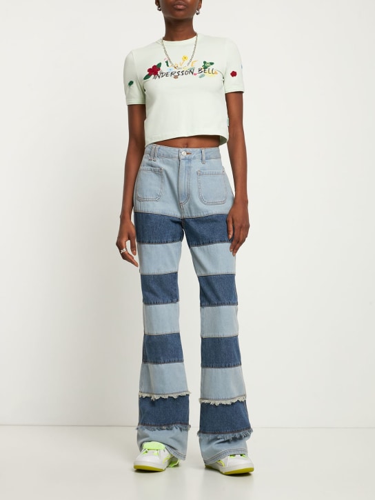 Andersson Bell: Mahina block patchwork straight jeans